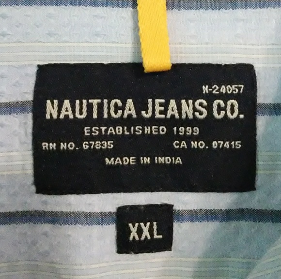 NWT New Nautica 2 tone blue striped shirt - Picture 4 of 5
